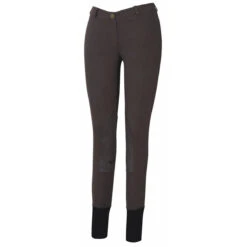 TuffRider Ladies Starter Lowrise Pull On Knee Patch Breeches -Best Equestrian Shop charcoalFRONT 45351.1583511668.1280.1280