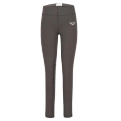 TuffRider Children's Ventilated Schooling Tights -Best Equestrian Shop charcoal neonblue2 91388.1583525669.1280.1280