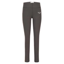 TuffRider Children's Ventilated Schooling Tights -Best Equestrian Shop charcoal neonpeach2 56238.1583525669.1280.1280