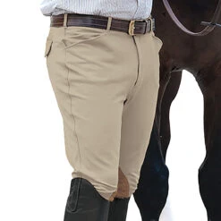 Ovation Men's EuroWeave Front Zip 4-Pocket Knee Patch Breeches 8 Ovation Men's EuroWeave Front Zip 4-Pocket Knee Patch Breeches -Best Equestrian Shop classic show tan 06048.1588796601.1280.1280