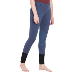 TuffRider Ladies Starter Lowrise Pull On Knee Patch Breeches -Best Equestrian Shop denim2 70246.1583511667.1280.1280