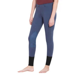TuffRider Ladies Starter Lowrise Pull On Knee Patch Breeches -Best Equestrian Shop denim 25199.1583511667.1280.1280