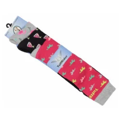 TuffRider Ladies Flamingo/Boat/Horse Knee Hi Socks -Best Equestrian Shop jpc tr ladies boat.flamingo.horse .socks 2