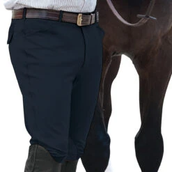 Ovation Men's EuroWeave Front Zip 4-Pocket Knee Patch Breeches 10 Ovation Men's EuroWeave Front Zip 4-Pocket Knee Patch Breeches -Best Equestrian Shop navy 75151.1588796602.1280.1280