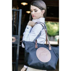 Tucker Tweed Devon Day Bag -Best Equestrian Shop tucker tweed equestrian devon day bag hunter jumper on.model