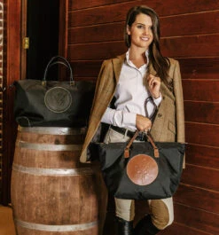 Tucker Tweed Equestrian Tryon Travel Overnight Bag -Best Equestrian Shop tucker tweed the tryon travel overnight foxhunting leather handbag model foxx
