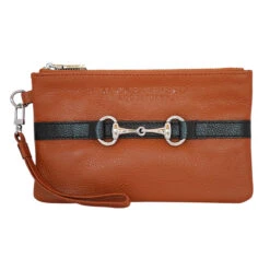 Tucker Tweed Equestrian Wellington Wristlet -Best Equestrian Shop tucker tweed the wellington wristlet leather handbags chestnut blackcopy