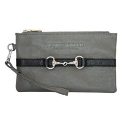 Tucker Tweed Equestrian Wellington Wristlet -Best Equestrian Shop tucker tweed the wellington wristlet leather handbags grey black copy