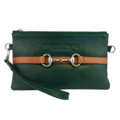 Tucker Tweed Equestrian Wellington Wristlet -Best Equestrian Shop tucker tweed the wellington wristlet leather handbags hunter green chestnut