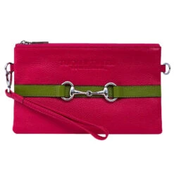 Tucker Tweed Equestrian Wellington Wristlet -Best Equestrian Shop tucker tweed the wellington wristlet leather handbags pink green sweet briar copy