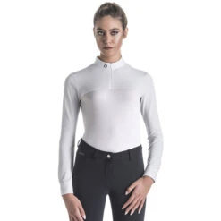 EGO 7 Women's Lace Top Long Sleeve -Best Equestrian Shop whiteFRONT 53527.1583424958.1280.1280