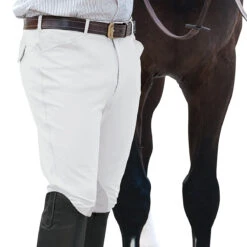 Ovation Men's EuroWeave Front Zip 4-Pocket Knee Patch Breeches 11 Ovation Men's EuroWeave Front Zip 4-Pocket Knee Patch Breeches -Best Equestrian Shop white 61757.1588796602.1280.1280