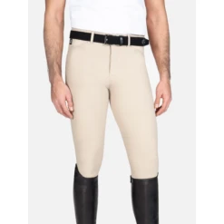 Equiline Men's Willow Knee Patch Breeches -Best Equestrian Shop willowbeige